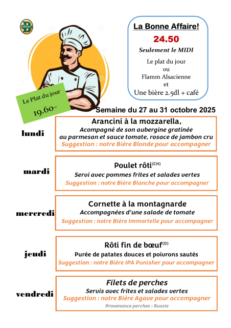 Plats de la semaine